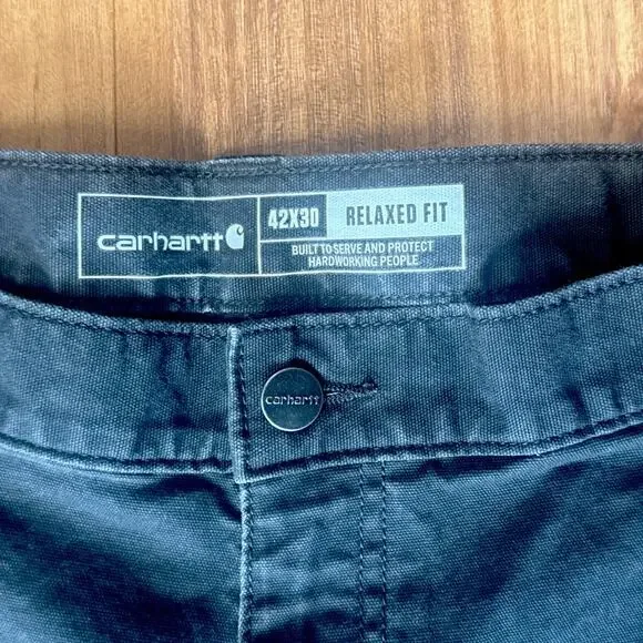 Carhartt Carpenter Pants Mens Black B151 BLK Loose Original Fit‎ Size 42x30 - Picture 5 of 6